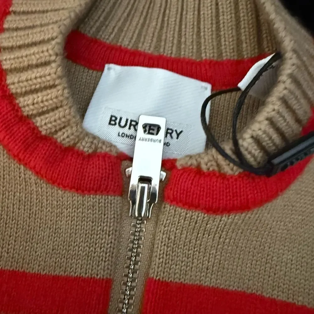 Brand new with tags  Burberry Tan Zip-Up Sweater size 18 months